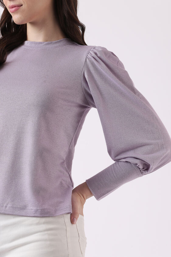 Lilac Self Design Straight Top, Lilac, image 6